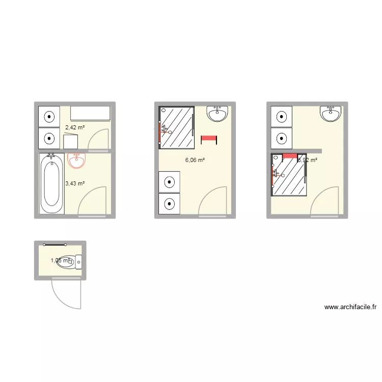 salle d'eau zidelkhil. Plan de 