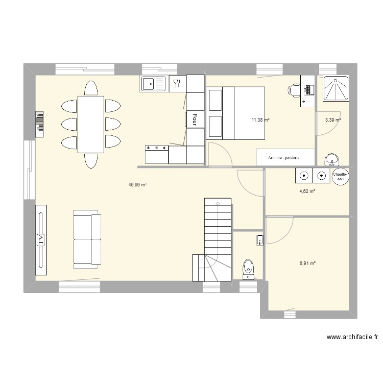 PLan allian montoir. Plan de 12 pièces et 155 m2