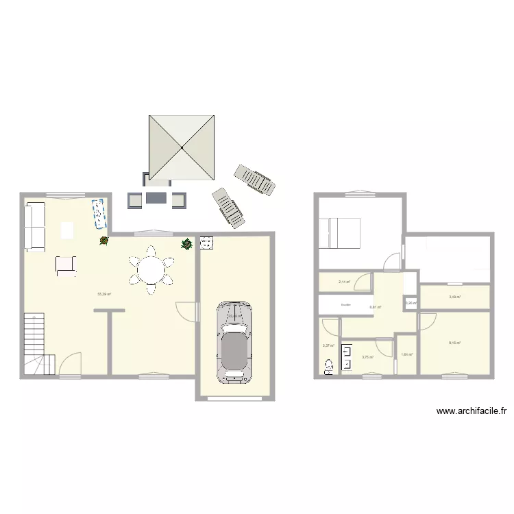 Maison avec Pergola. Plan de 