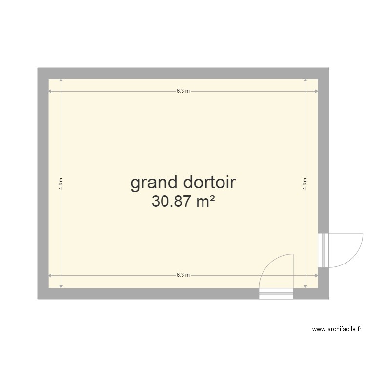 grand dortoir. Plan de 0 pièce et 0 m2