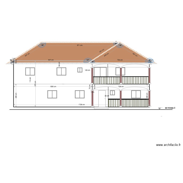 facade entrée . Plan de 0 pièce et 0 m2