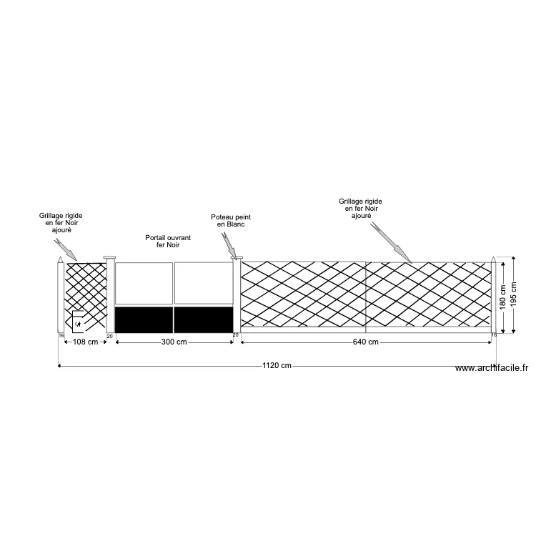 Cl&ocirc;ture EXISTANT 11 Jules Ferry 28 08 22. Plan de 
