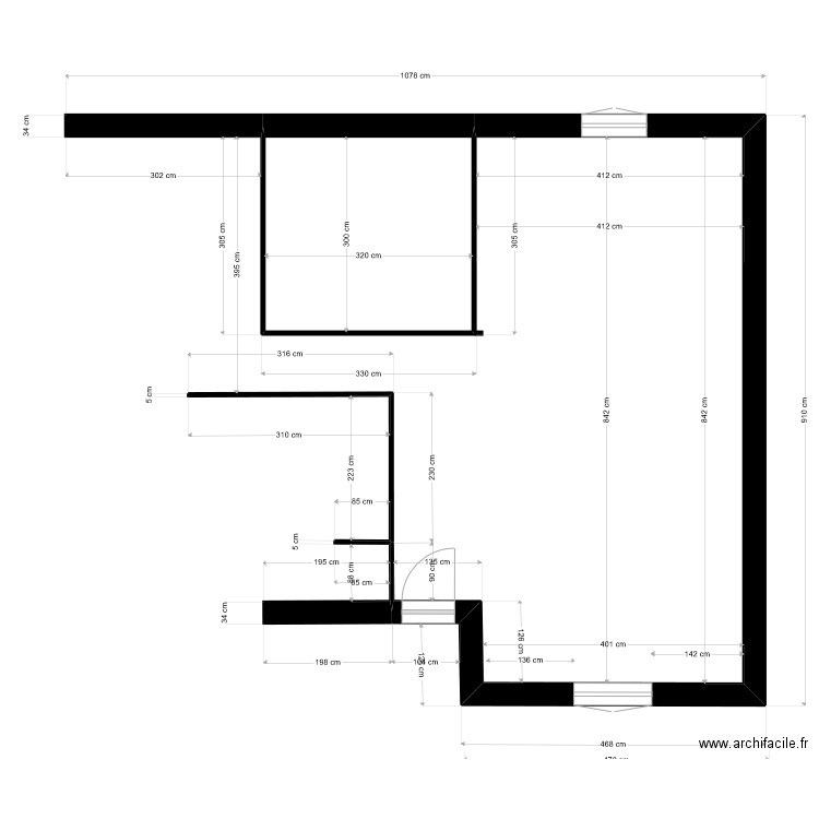 Plan Vouillemont 2. Plan de 1 pièce et 10 m2