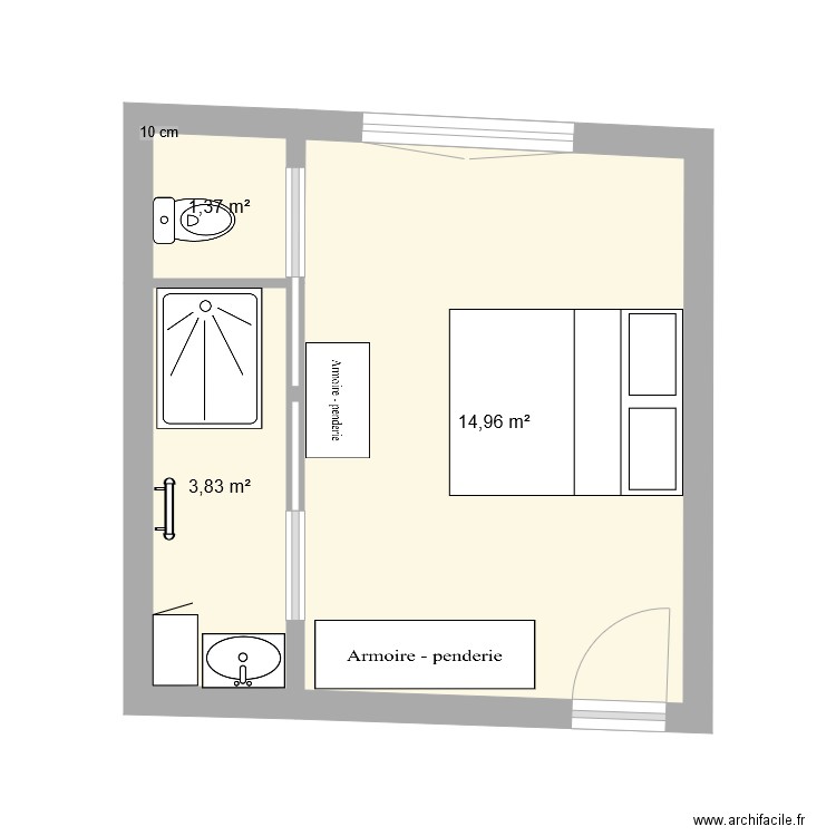 Chambre Bleue n2. Plan de 0 pièce et 0 m2