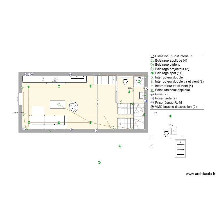 MAISON  NIVEAU 2 VERSION sdb COTE. Plan de 0 pièce et 0 m2