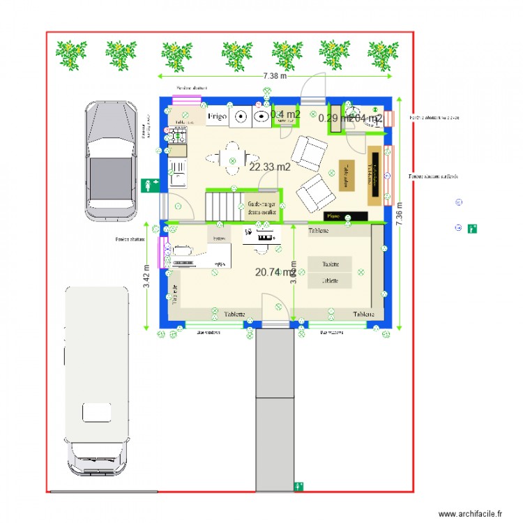 Plan pm premier étage meubles. Plan de 0 pièce et 0 m2