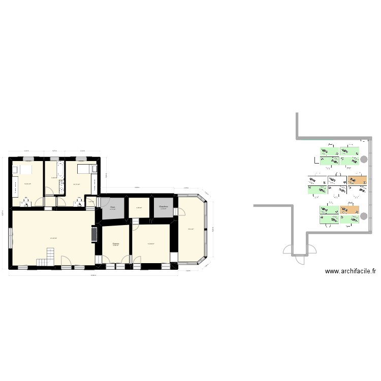 maison ext v2 3. Plan de 11 pièces et 126 m2