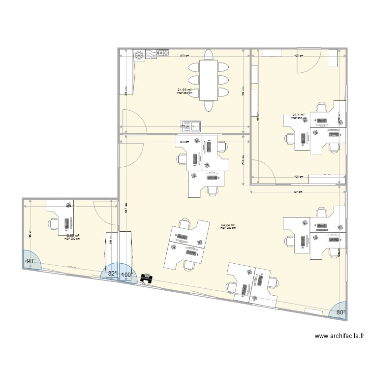 Bureaux. Plan de 0 pièce et 0 m2