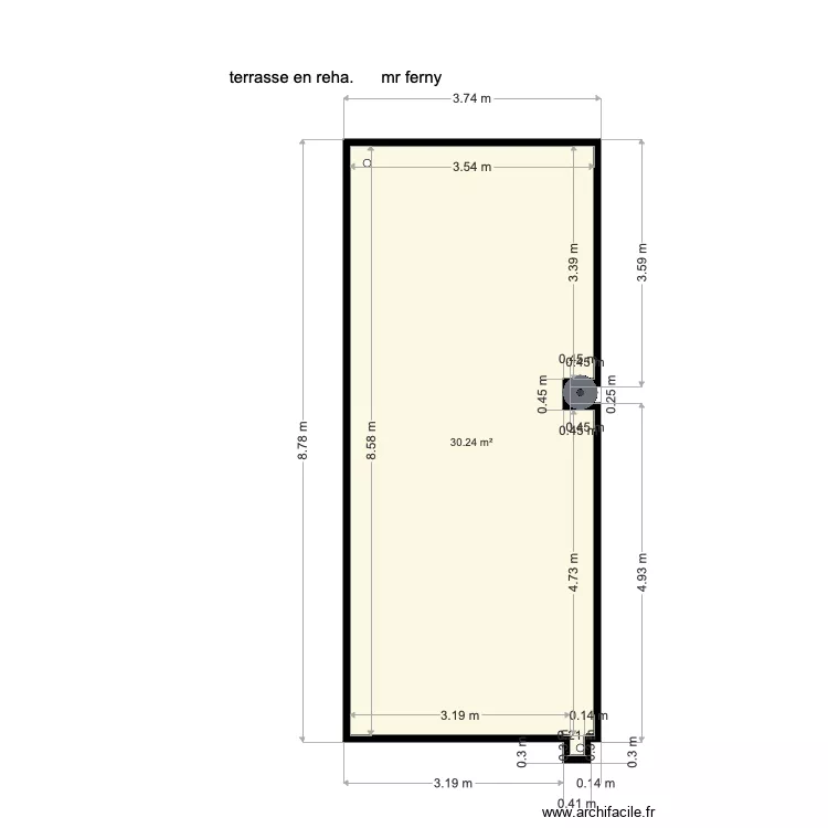 terrasse sous gazon syth  ferry  val plaisance. Plan de 
