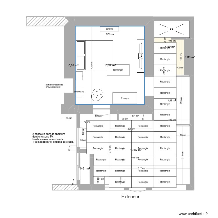 plan appart calepinage carrelage. Plan de 7 pièces et 46 m2