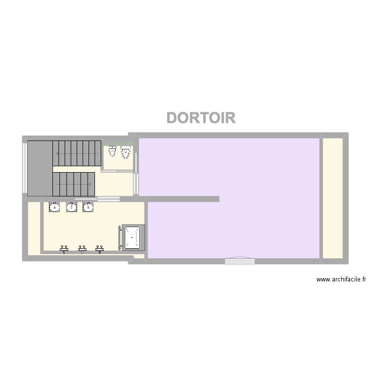 DORTOIR Plomberie. Plan de 6 pièces et 56 m2