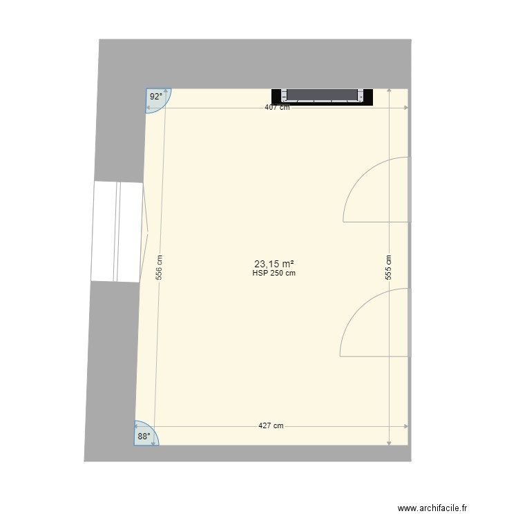 2023 CHAMAILLARD CHAMBRE PARENTALE. Plan de 1 pièce et 23 m2