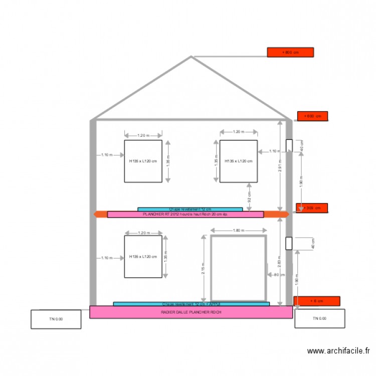 façade AV Samuel GROS OEUVRE DEFINITIF. Plan de 0 pièce et 0 m2