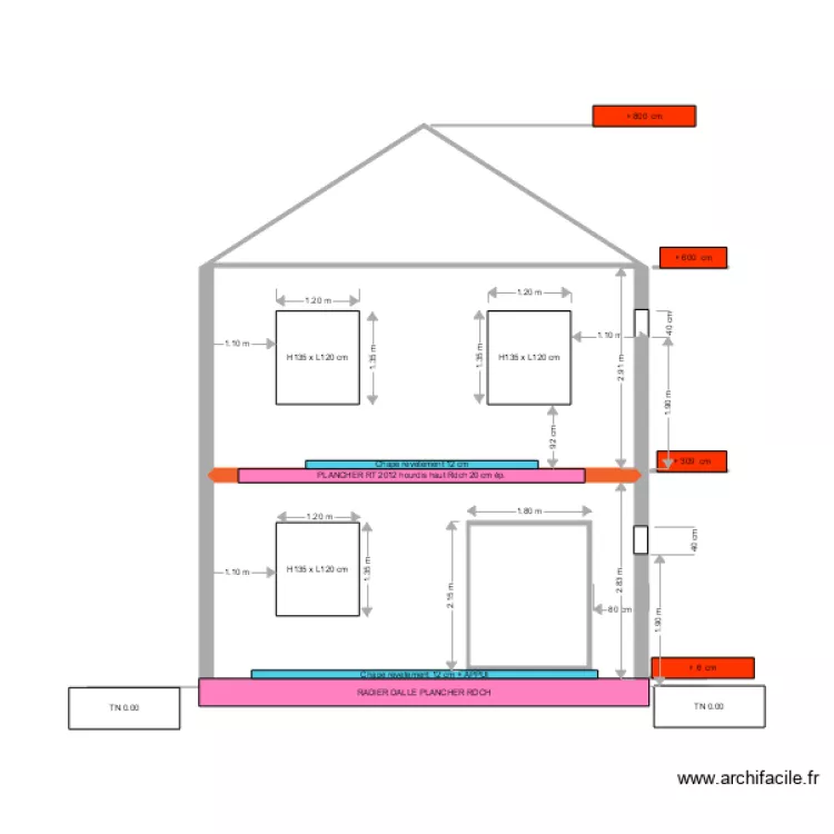 fa&ccedil;ade AV Samuel GROS OEUVRE DEFINITIF. Plan de 