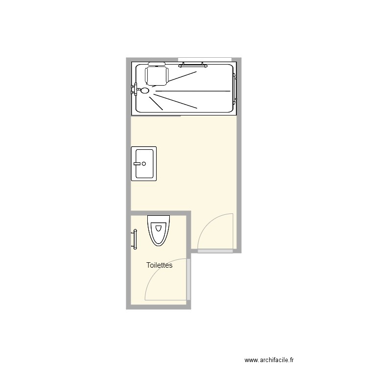 plan après travaux Le roux. Plan de 2 pièces et 6 m2