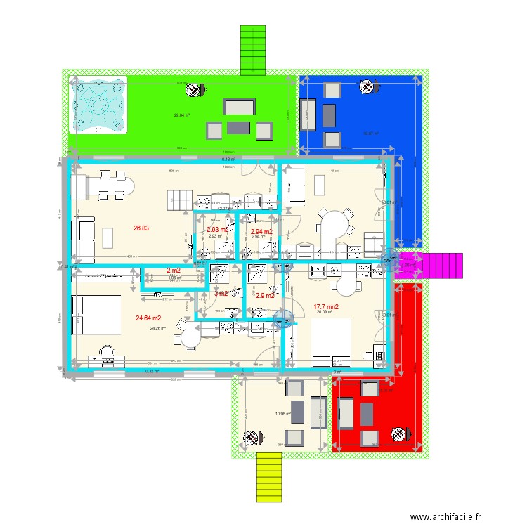 plan appart 5. Plan de 0 pièce et 0 m2