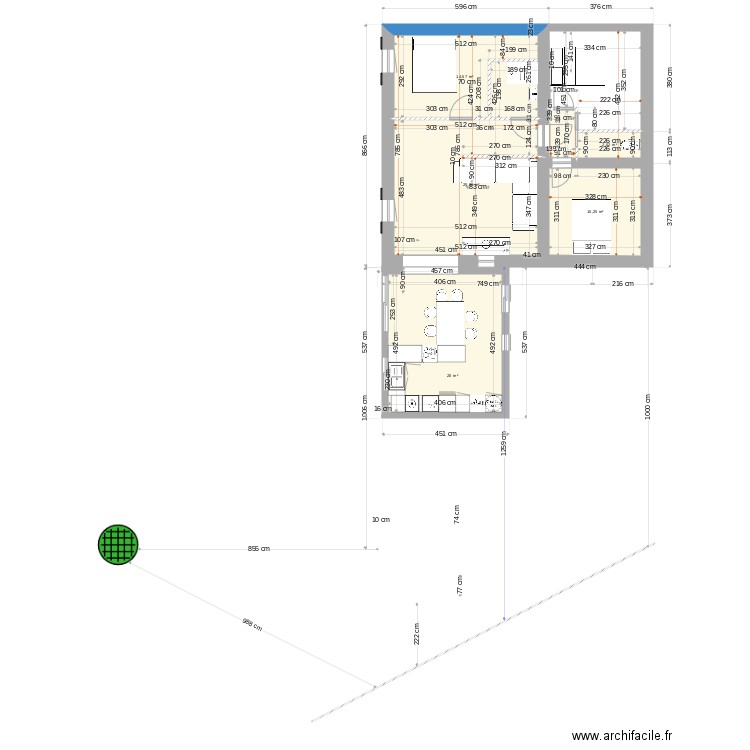  agrandissement 20 m2 Mde Gibert 3. Plan de 5 pièces et 73 m2