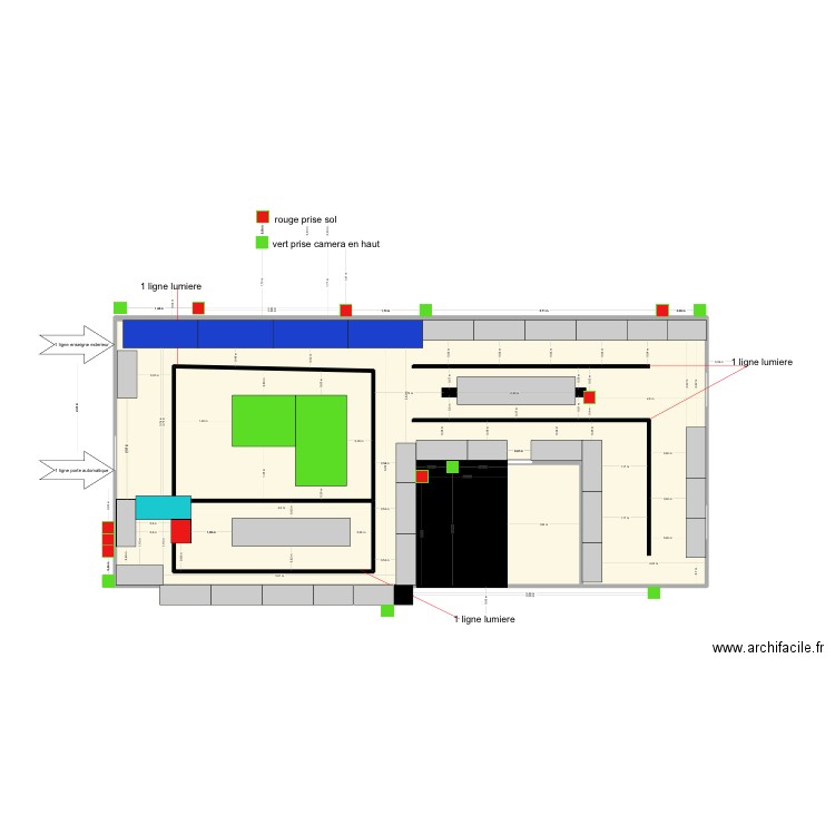 huos. Plan de 3 pièces et 125 m2