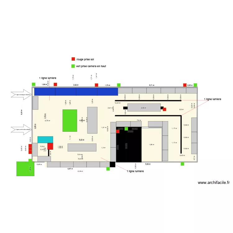 huos. Plan de 1  et 100 m²