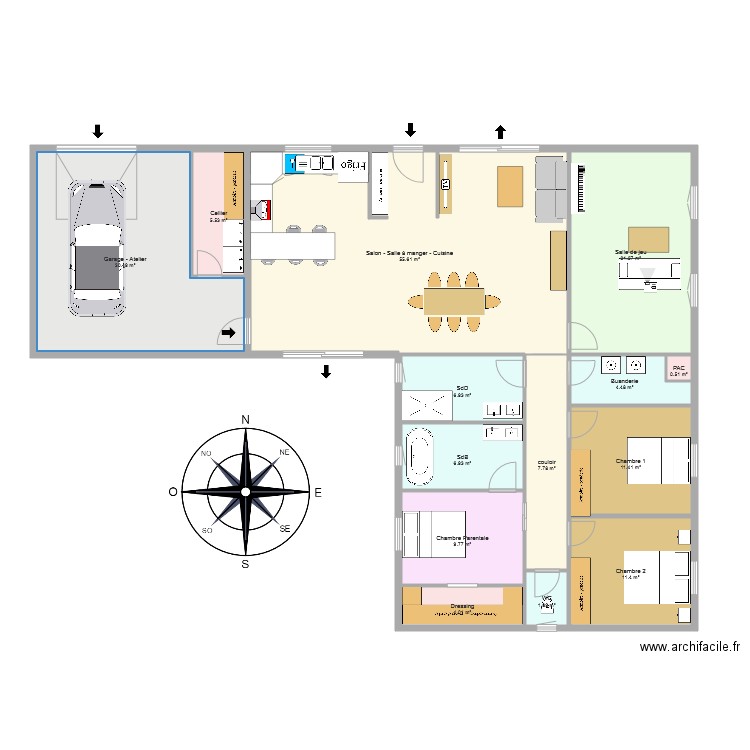 MAISON L nouveau 3 CHAMBRES. Plan de 0 pièce et 0 m2