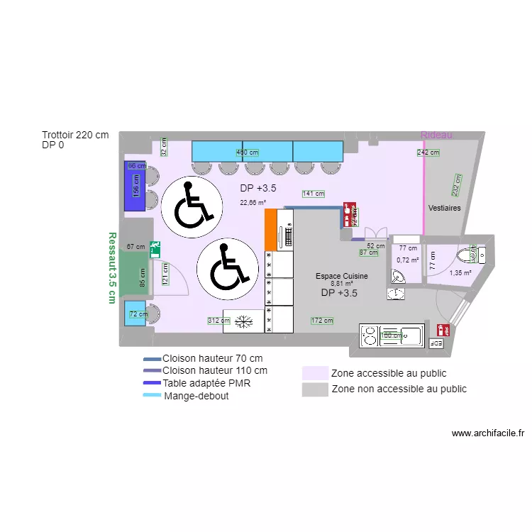 LE KIMBAP APRES TRAVAUX espaces rotation. Plan de LE KIMBAP APRES TRAVAUX espaces rotation. Plan de