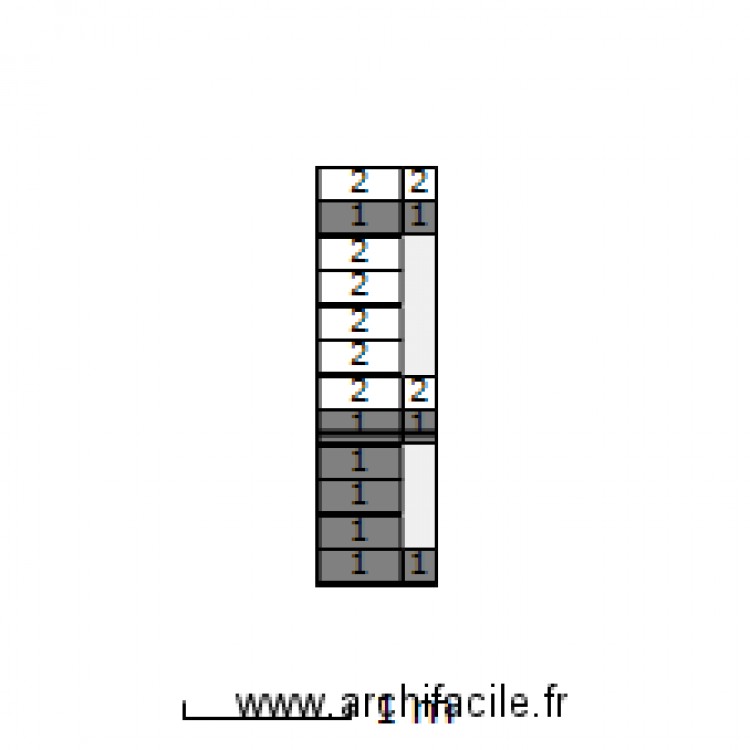 SDB 50x20 (mur 0.70x2.50cm). Plan de 0 pièce et 0 m2