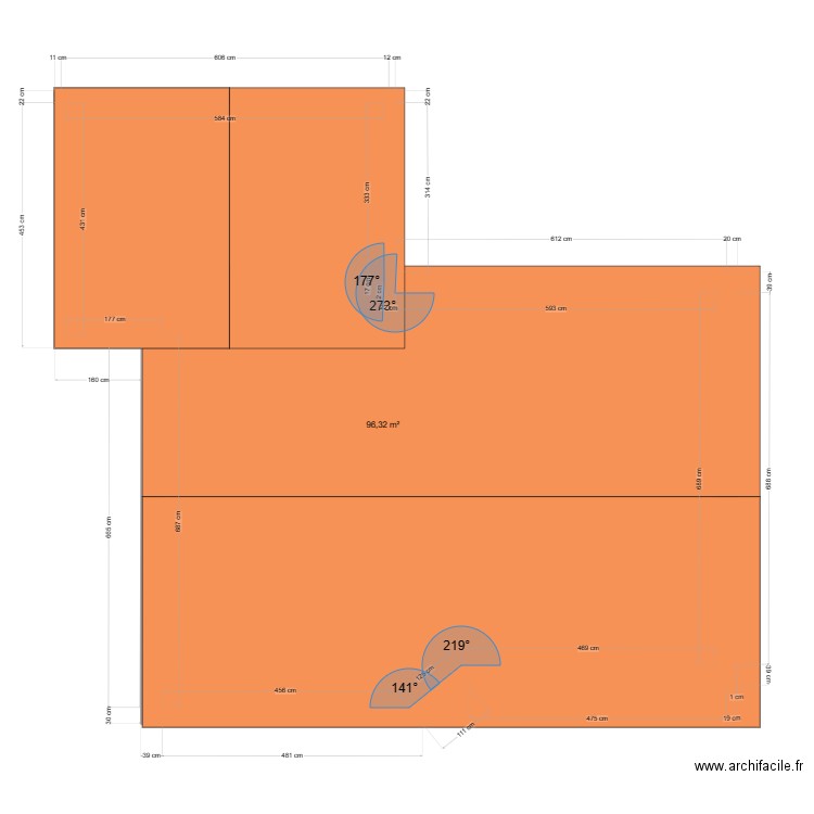 Maison travaux 2. Plan de 2 pièces et 193 m2