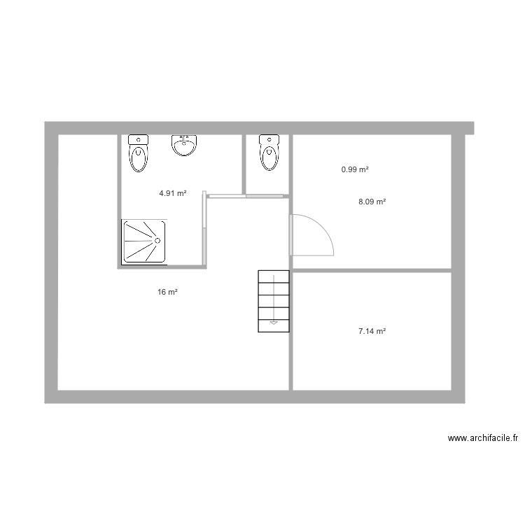 sdb penerf. Plan de 0 pièce et 0 m2