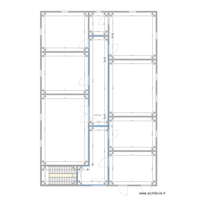 Plan Achete Abeiderrahmane. Plan de 10 pièces et 140 m2