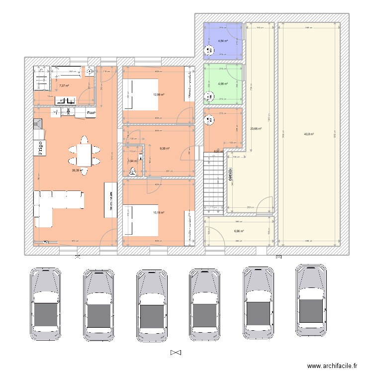 Henriville amenagement 1. Plan de 23 pièces et 339 m2