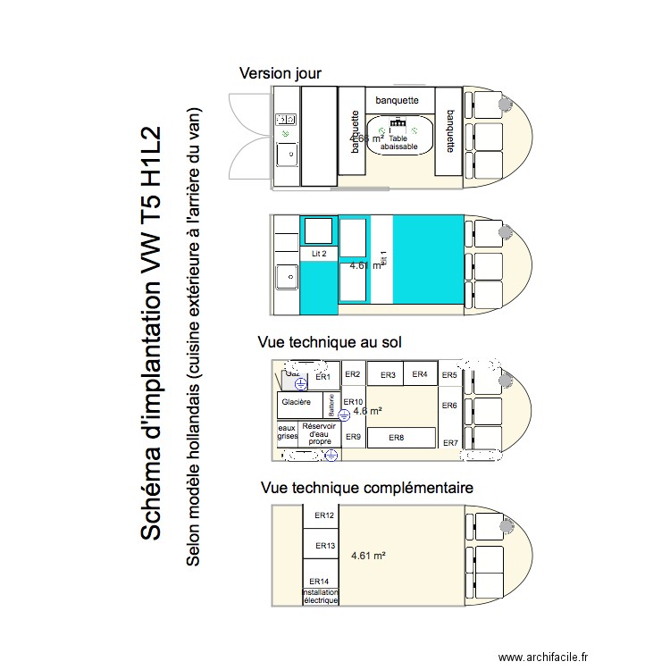 plan VW T5 V2. Plan de 0 pièce et 0 m2