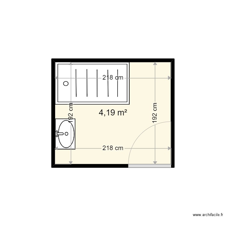 WADOUX MARIE FRANCOISE . Plan de 1 pièce et 4 m2