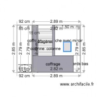 étagères coffrage chambre mur derrière lit