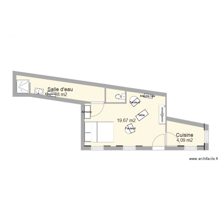 Projet studio. Plan de 0 pièce et 0 m2