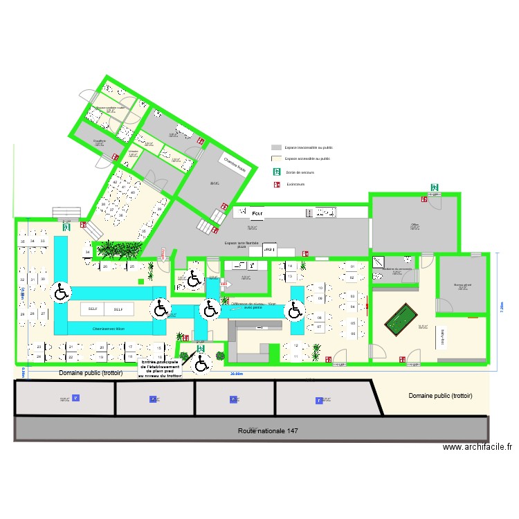 Plan accessibilté pièce 08. Plan de 0 pièce et 0 m2