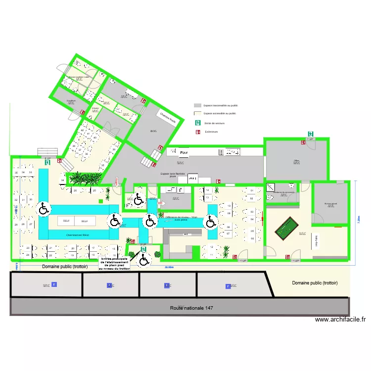 Plan accessibilt&eacute; pi&egrave;ce 08. Plan de 