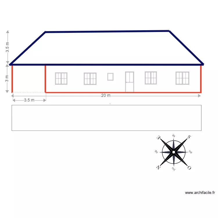 FACADE  Nord Ouest pc. Plan de 