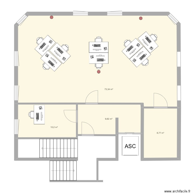 Vienne 1 er 1/2 projet 1. Plan de 4 pièces et 102 m2