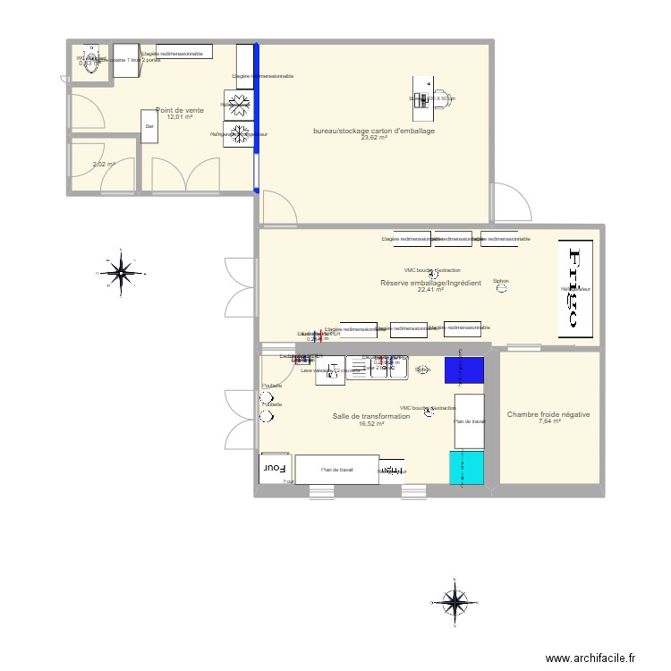 Projet Caroline CAUDRON LESCHELLES. Plan de 7 pièces et 116 m2