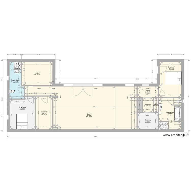 MAISON en U 132m2-28 juillet. Plan de 13 pièces et 132 m2