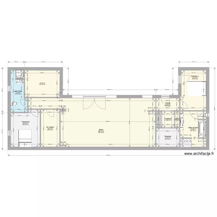 MAISON en U 132m2-28 juillet. Plan de 