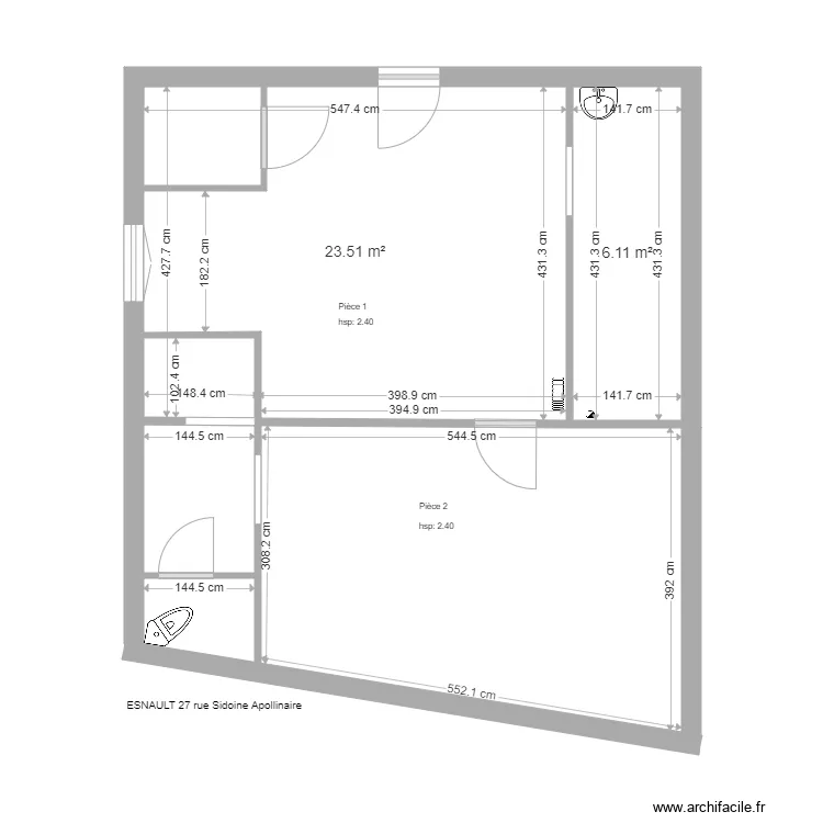 ESNAULT EDL GRENIER. Plan de 
