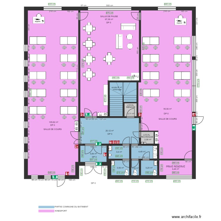 KINESPORT APRES TRAVAUX. Plan de 0 pièce et 0 m2