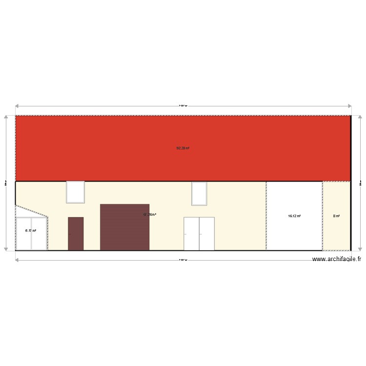 Façade ouest. Plan de 0 pièce et 0 m2