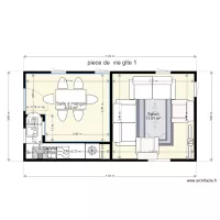 piece de vie gite 1 meubl&eacute;