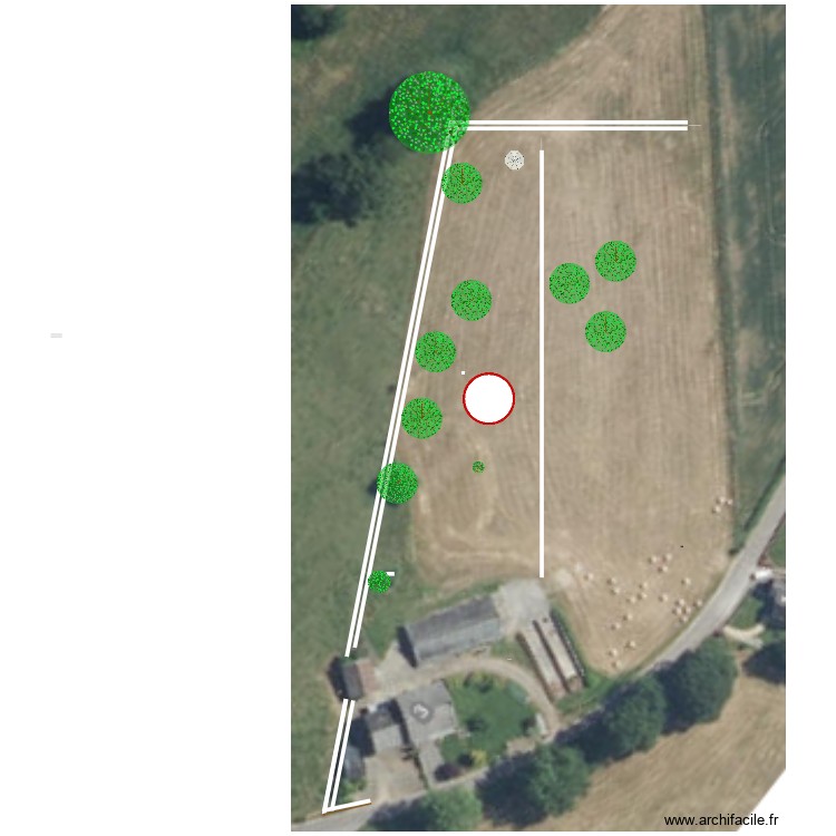 Haies. Plan de 0 pièce et 0 m2