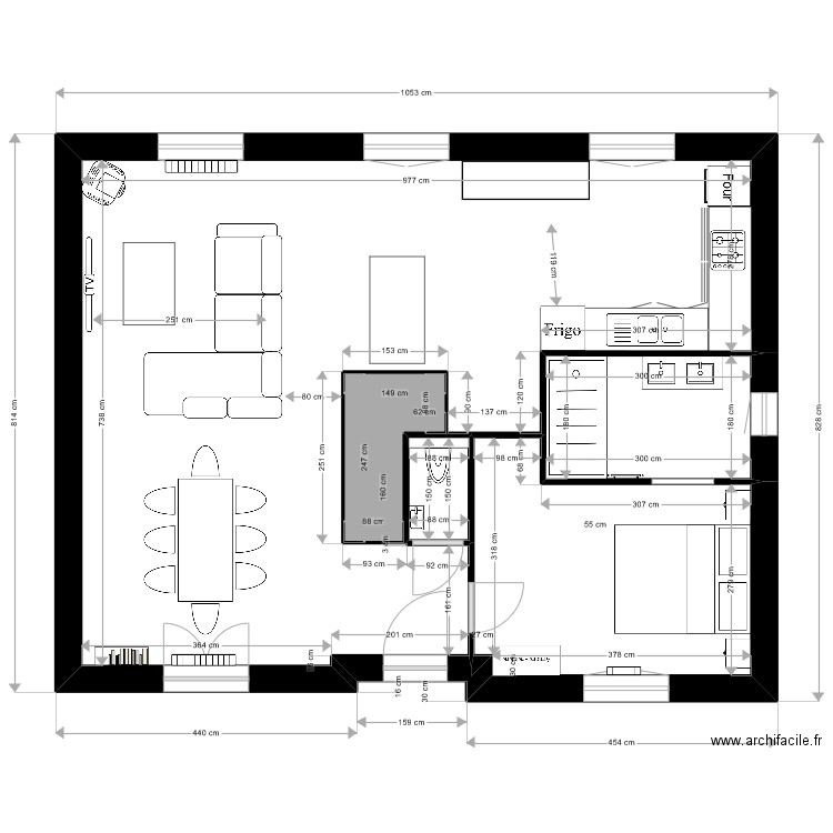 Micka étage plein. Plan de 5 pièces et 71 m2