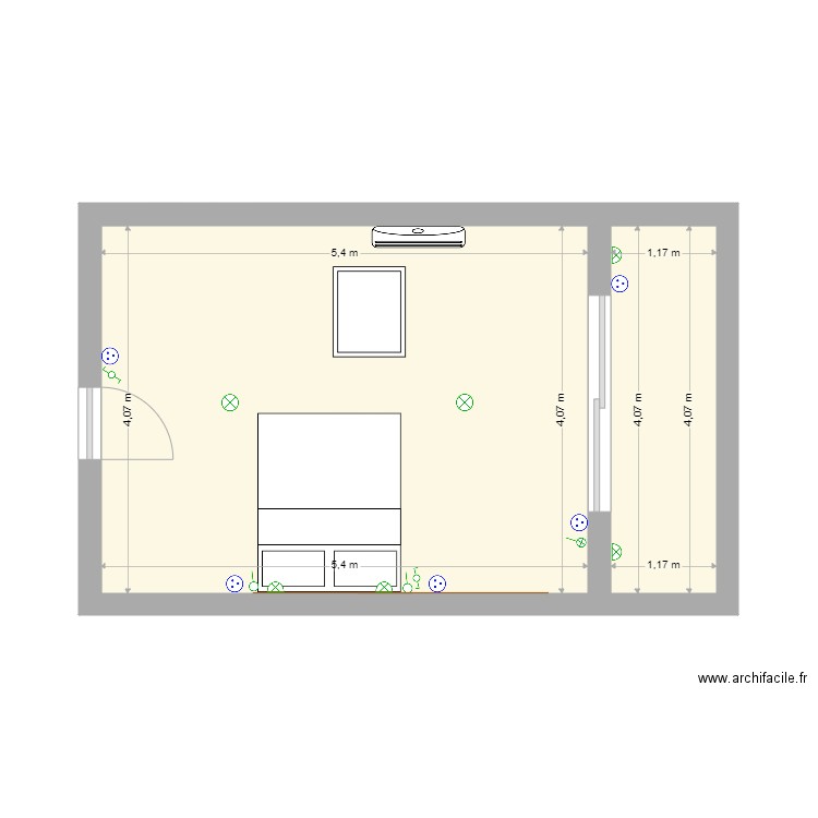 M SARCHET ETAGE. Plan de 2 pièces et 27 m2