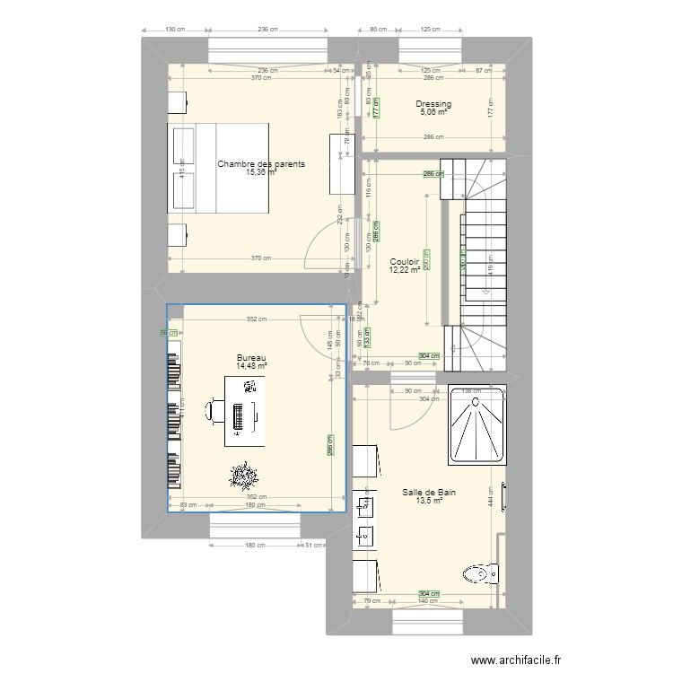 Plan 1 Etage version ok. Plan de 0 pièce et 0 m2