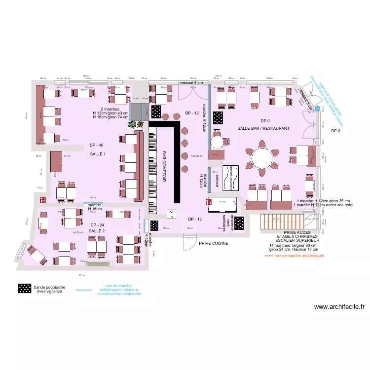 LA CAFE DES ARTS RDC AVANT TRAVAUX. Plan de 